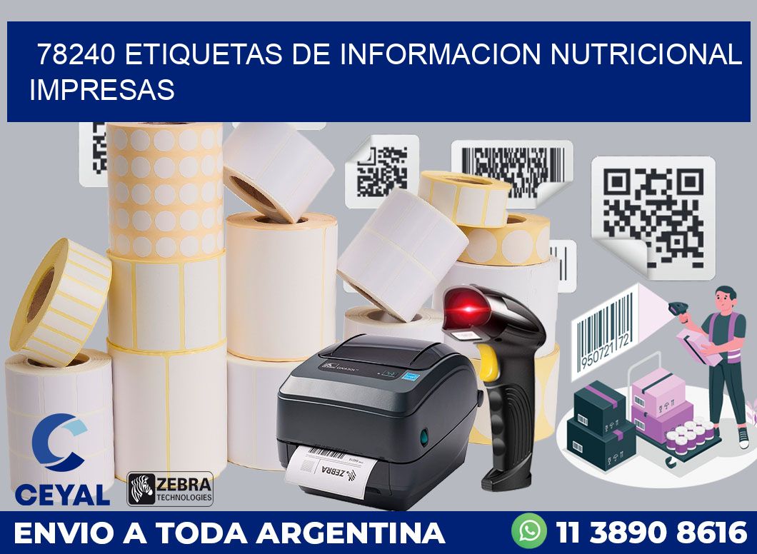 78240 ETIQUETAS DE INFORMACION NUTRICIONAL IMPRESAS