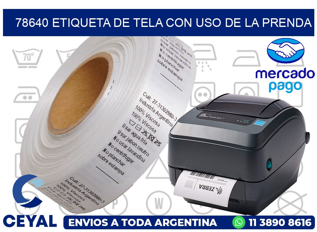 78640 ETIQUETA DE TELA CON USO DE LA PRENDA