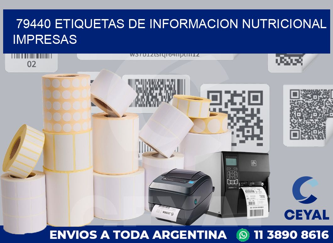 79440 ETIQUETAS DE INFORMACION NUTRICIONAL IMPRESAS