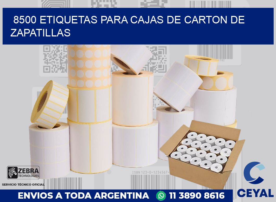 8500 ETIQUETAS PARA CAJAS DE CARTON DE ZAPATILLAS