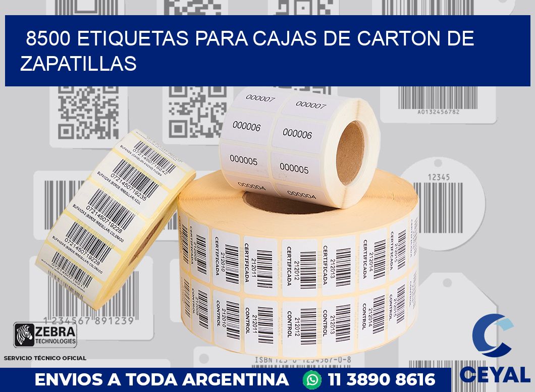 8500 ETIQUETAS PARA CAJAS DE CARTON DE ZAPATILLAS