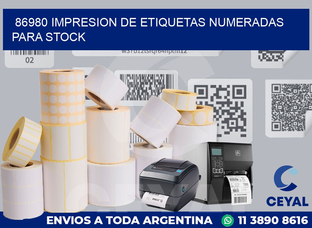 86980 IMPRESION DE ETIQUETAS NUMERADAS PARA STOCK
