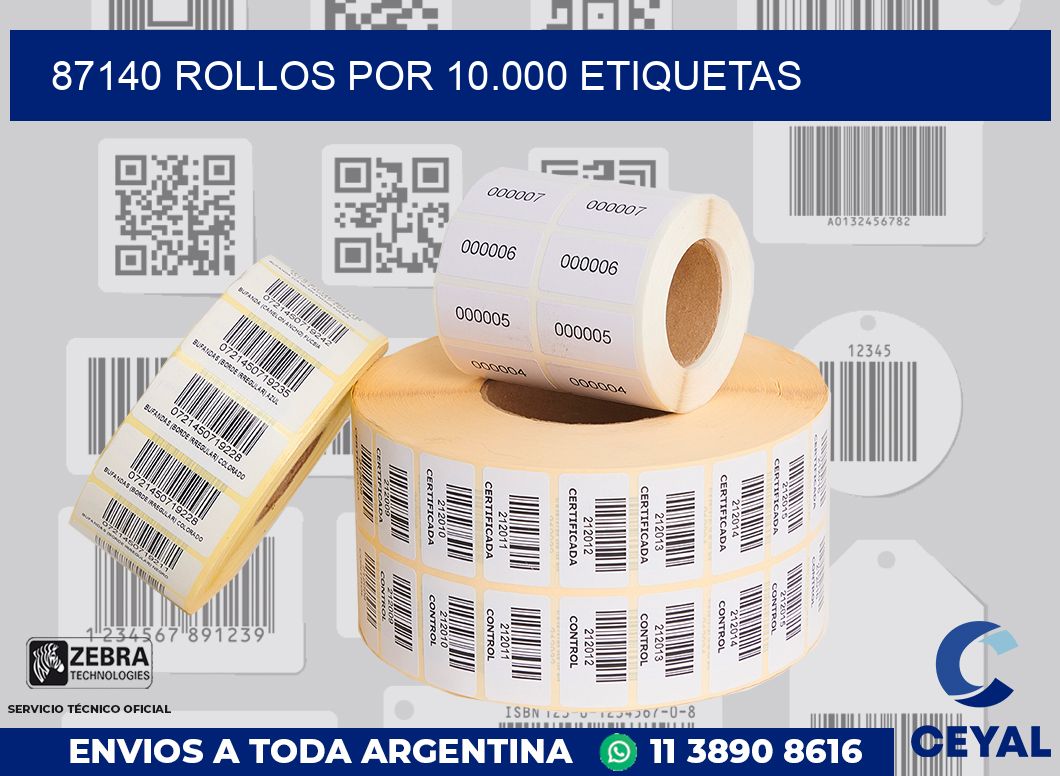 87140 Rollos por 10.000 etiquetas