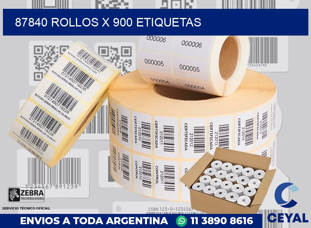 87840 Rollos x 900 etiquetas