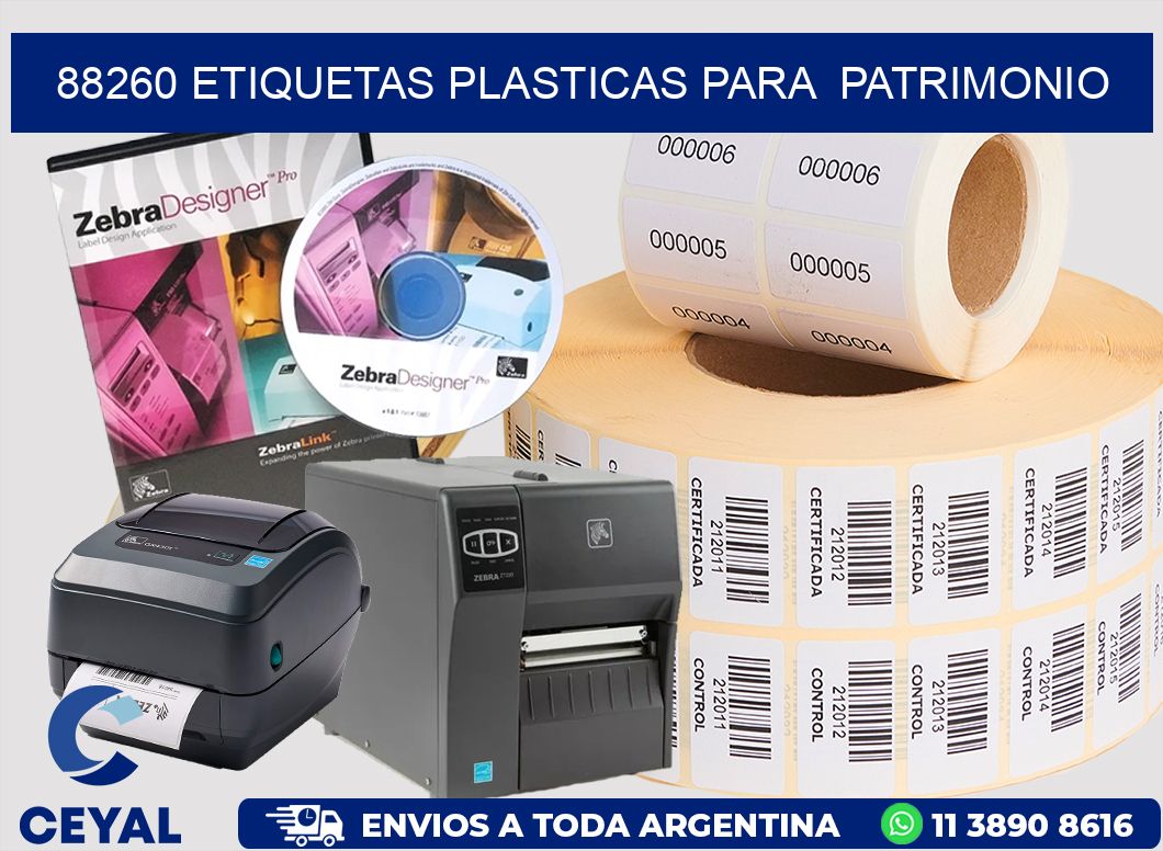 88260 ETIQUETAS PLASTICAS PARA  PATRIMONIO