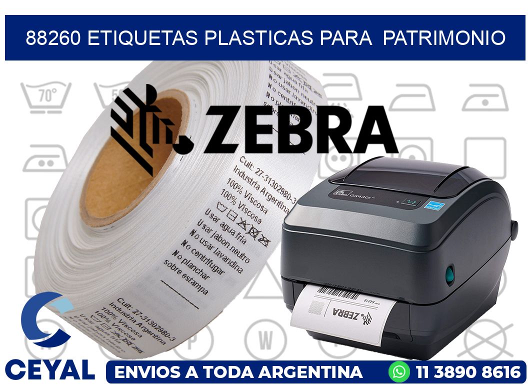 88260 ETIQUETAS PLASTICAS PARA  PATRIMONIO