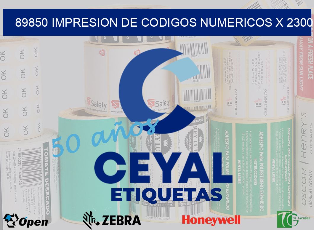 89850 impresion de codigos numericos x 2300