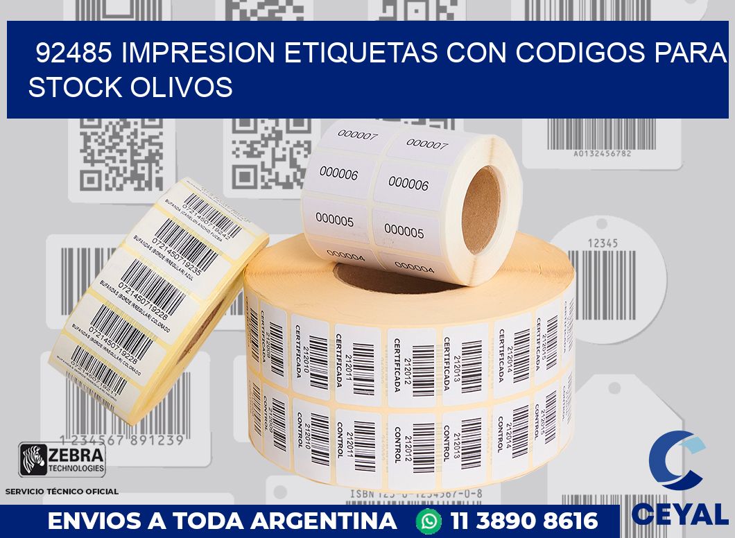 92485 IMPRESION ETIQUETAS CON CODIGOS PARA STOCK OLIVOS