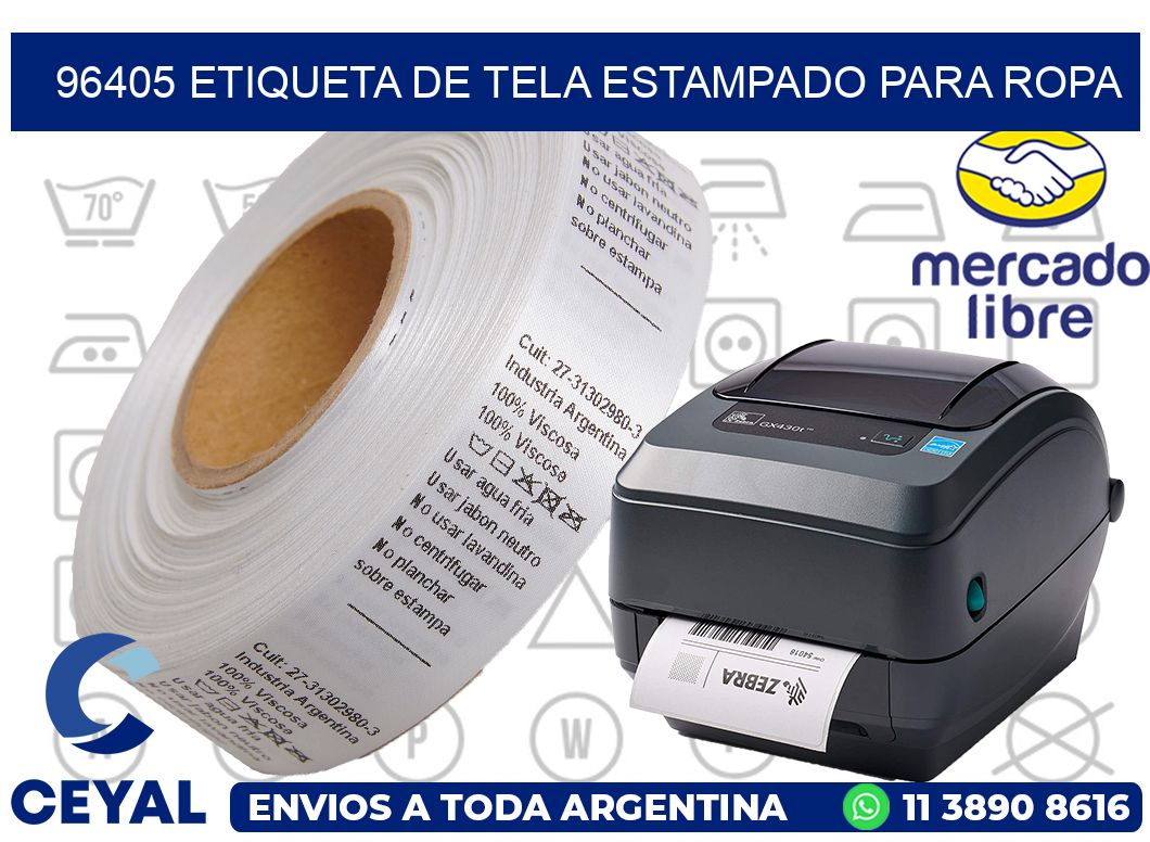 96405 ETIQUETA DE TELA ESTAMPADO PARA ROPA