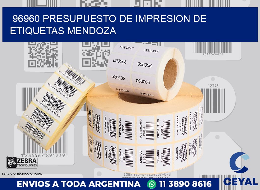 96960 PRESUPUESTO DE IMPRESION DE ETIQUETAS MENDOZA
