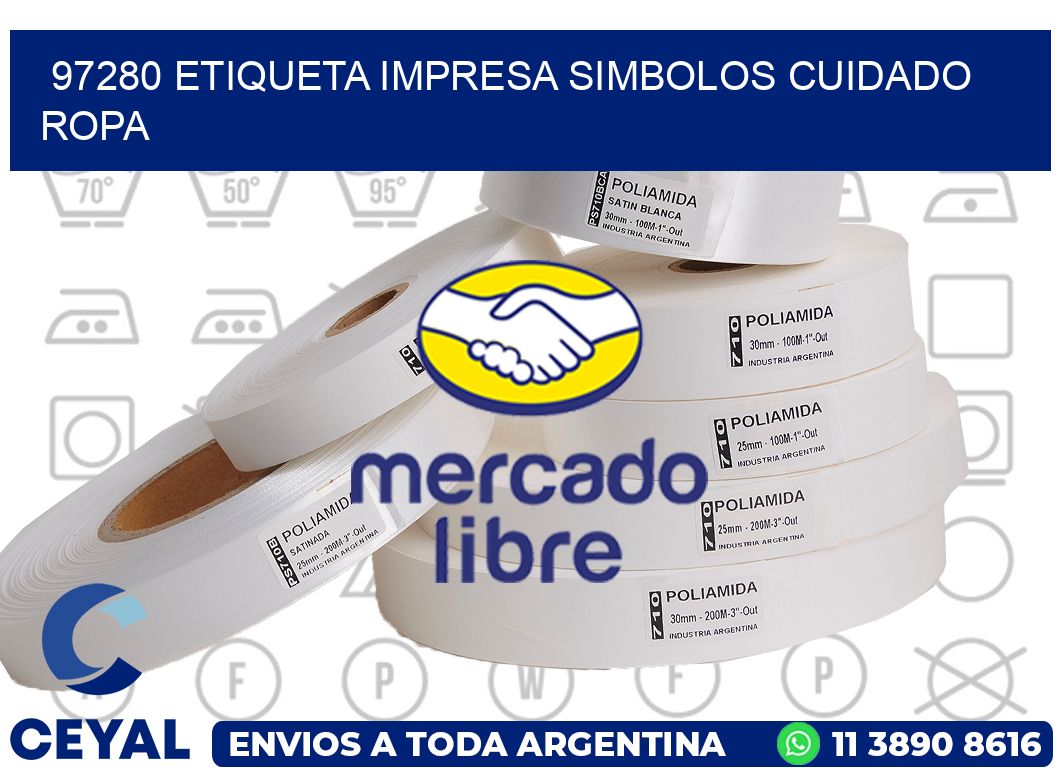 97280 ETIQUETA IMPRESA SIMBOLOS CUIDADO ROPA