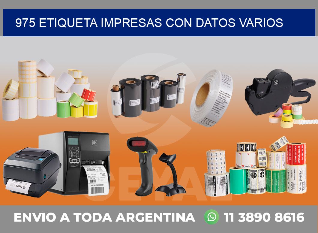 975 ETIQUETA IMPRESAS CON DATOS VARIOS