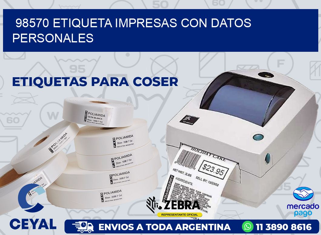 98570 ETIQUETA IMPRESAS CON DATOS PERSONALES