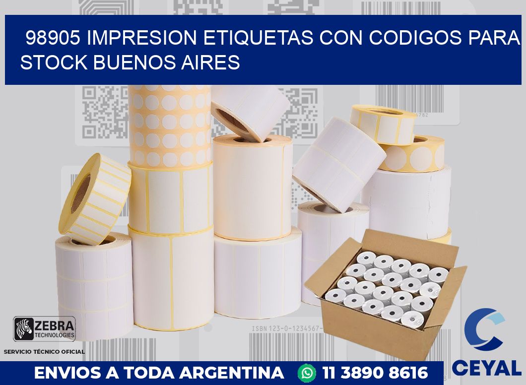 98905 IMPRESION ETIQUETAS CON CODIGOS PARA STOCK BUENOS AIRES
