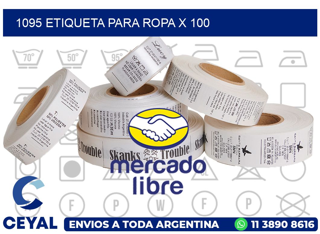 1095 ETIQUETA PARA ROPA X 100