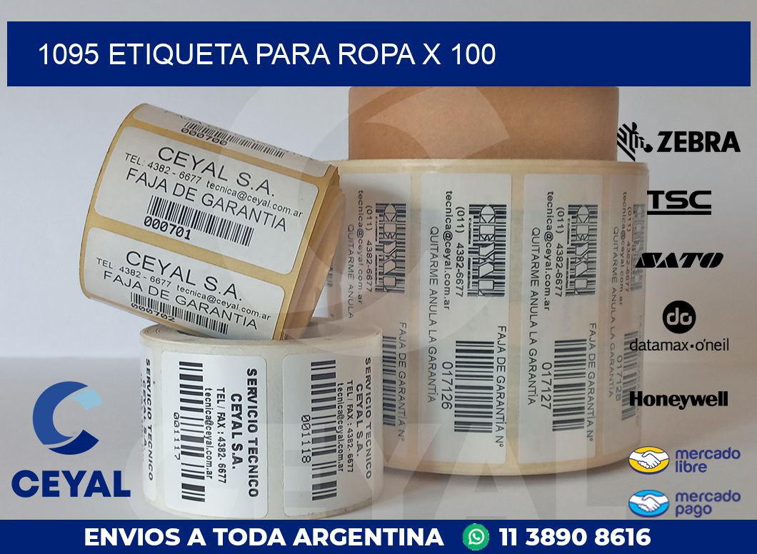 1095 ETIQUETA PARA ROPA X 100