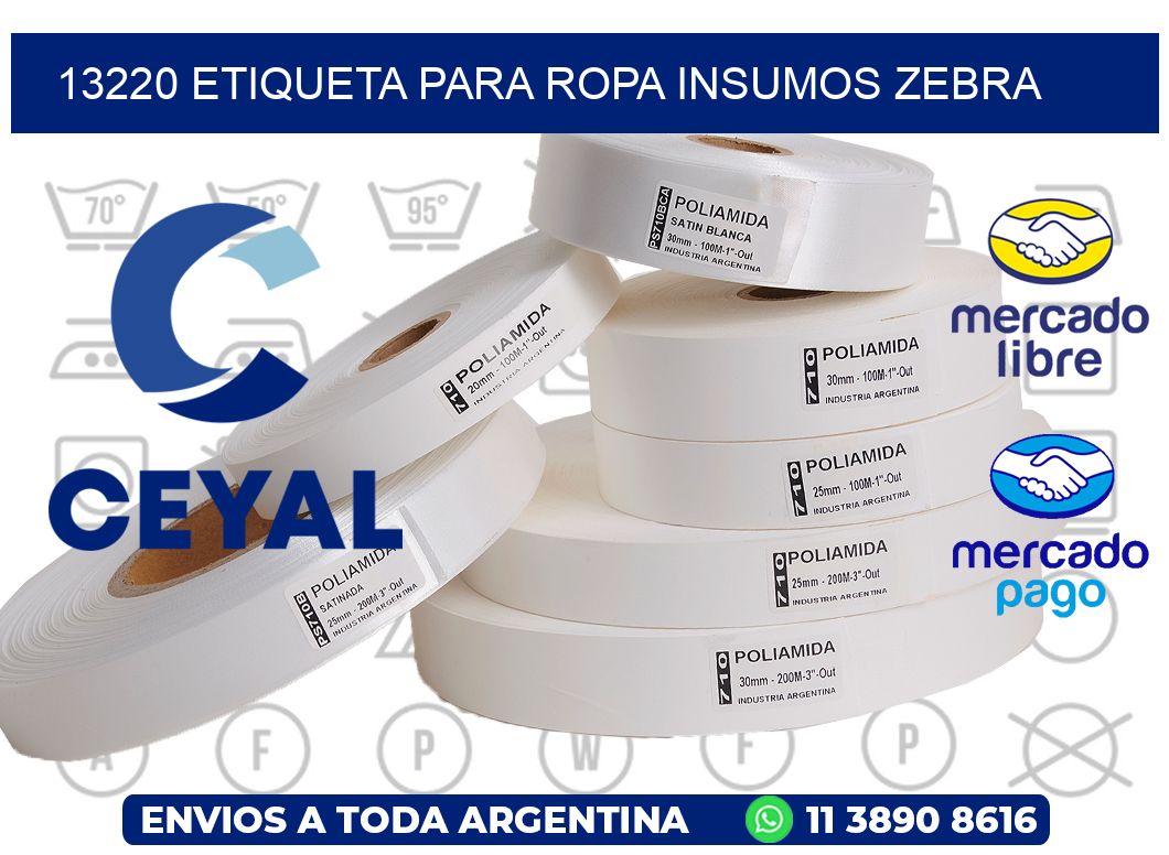 13220 ETIQUETA PARA ROPA INSUMOS ZEBRA