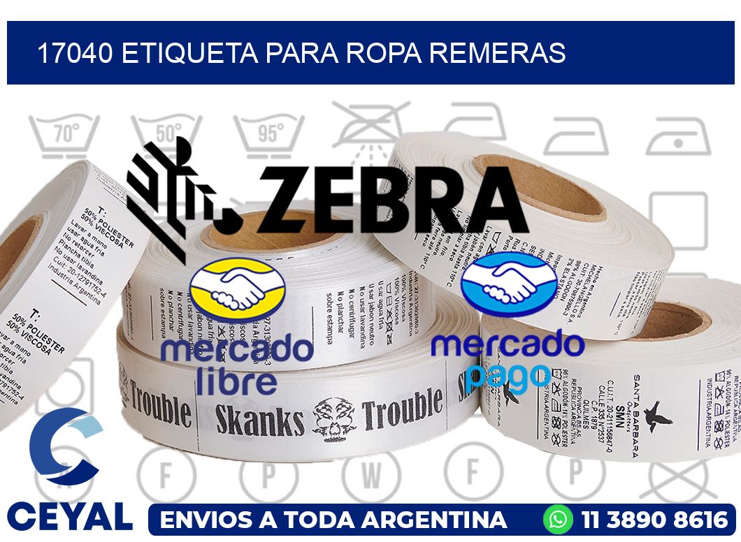 17040 ETIQUETA PARA ROPA REMERAS