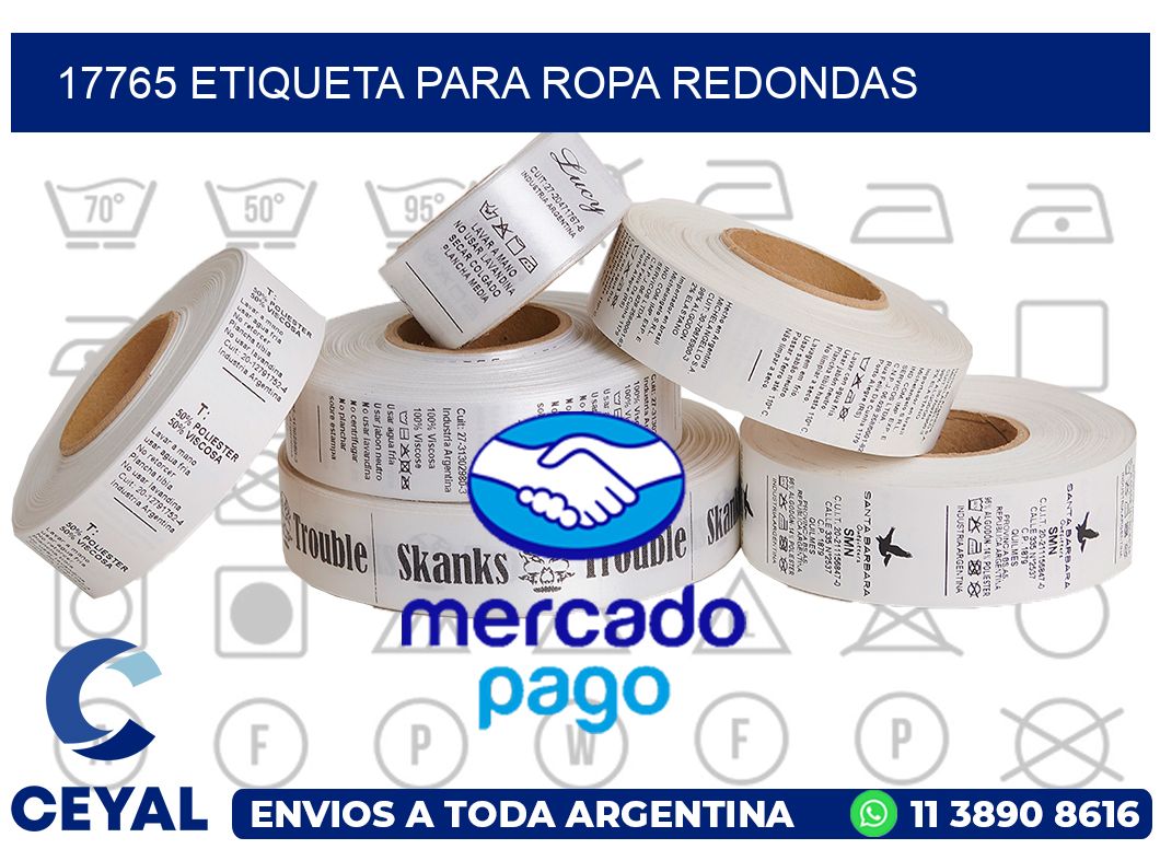 17765 ETIQUETA PARA ROPA REDONDAS