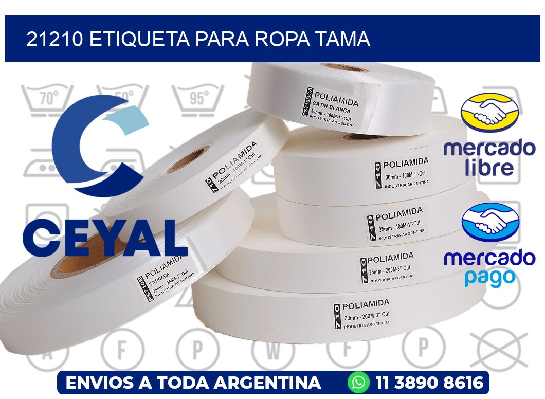 21210 ETIQUETA PARA ROPA TAMA