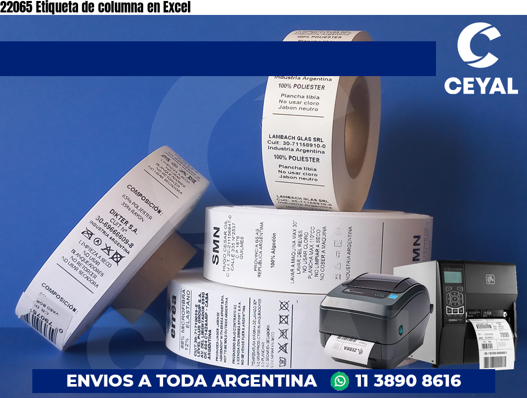 22065 Etiqueta de columna en Excel