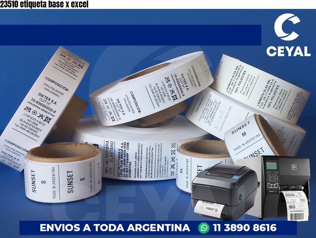 23510 etiqueta base x excel