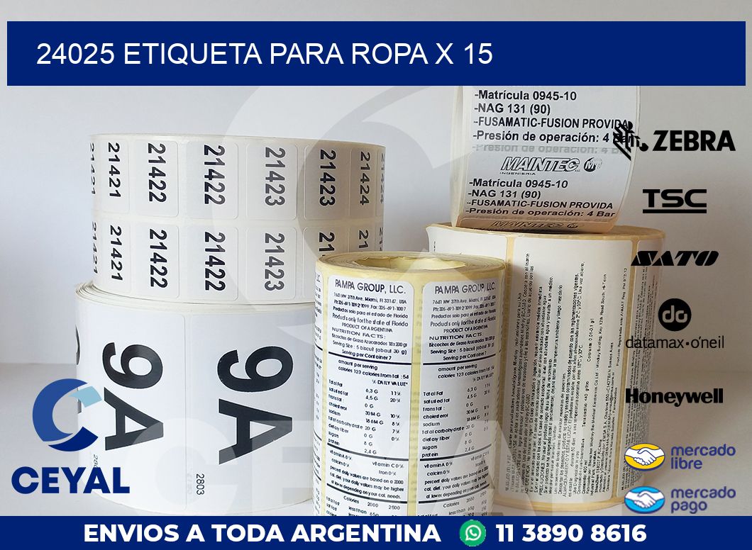 24025 ETIQUETA PARA ROPA X 15