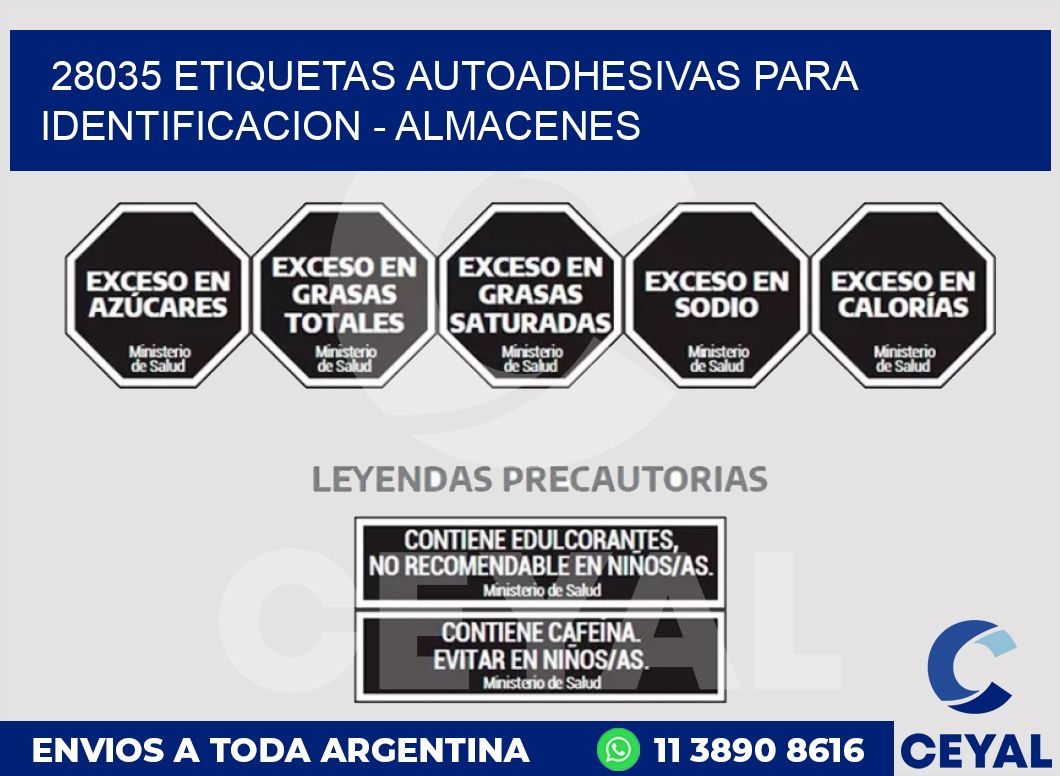 28035 ETIQUETAS AUTOADHESIVAS PARA IDENTIFICACION - ALMACENES