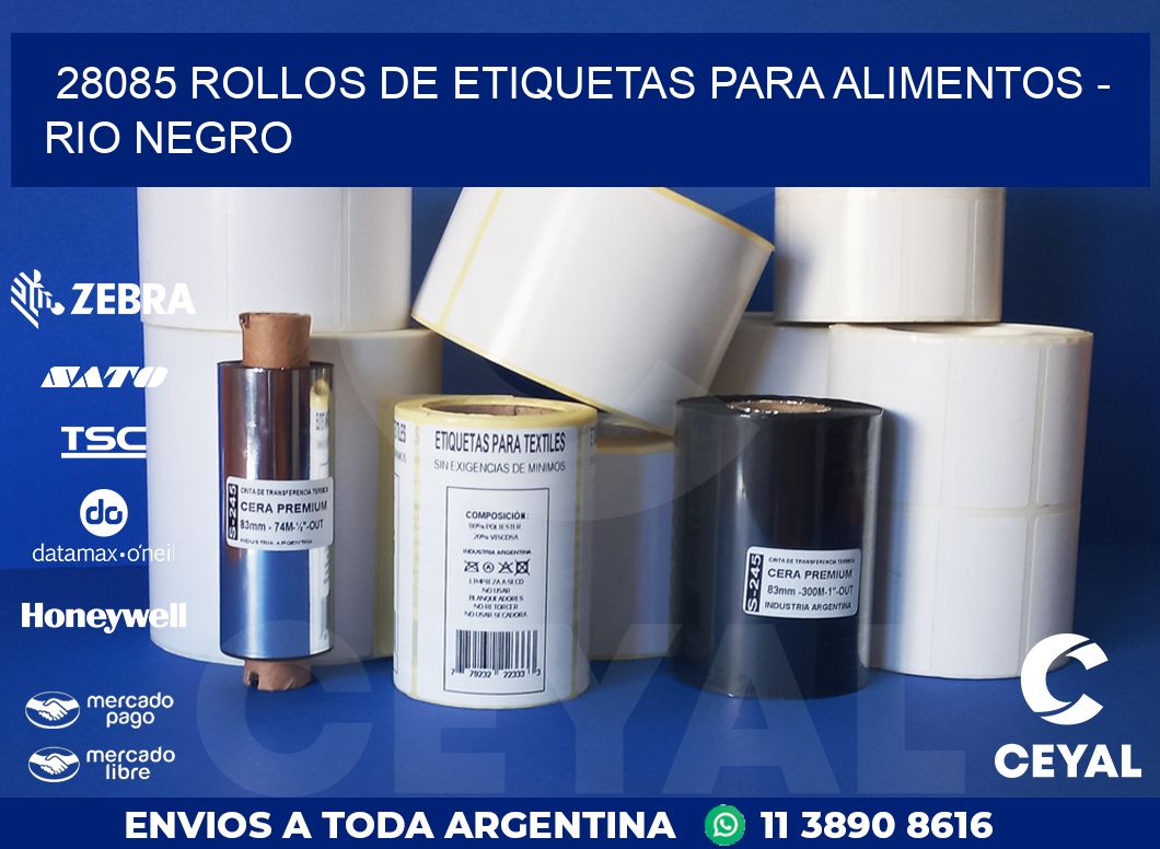 28085 ROLLOS DE ETIQUETAS PARA ALIMENTOS – RIO NEGRO