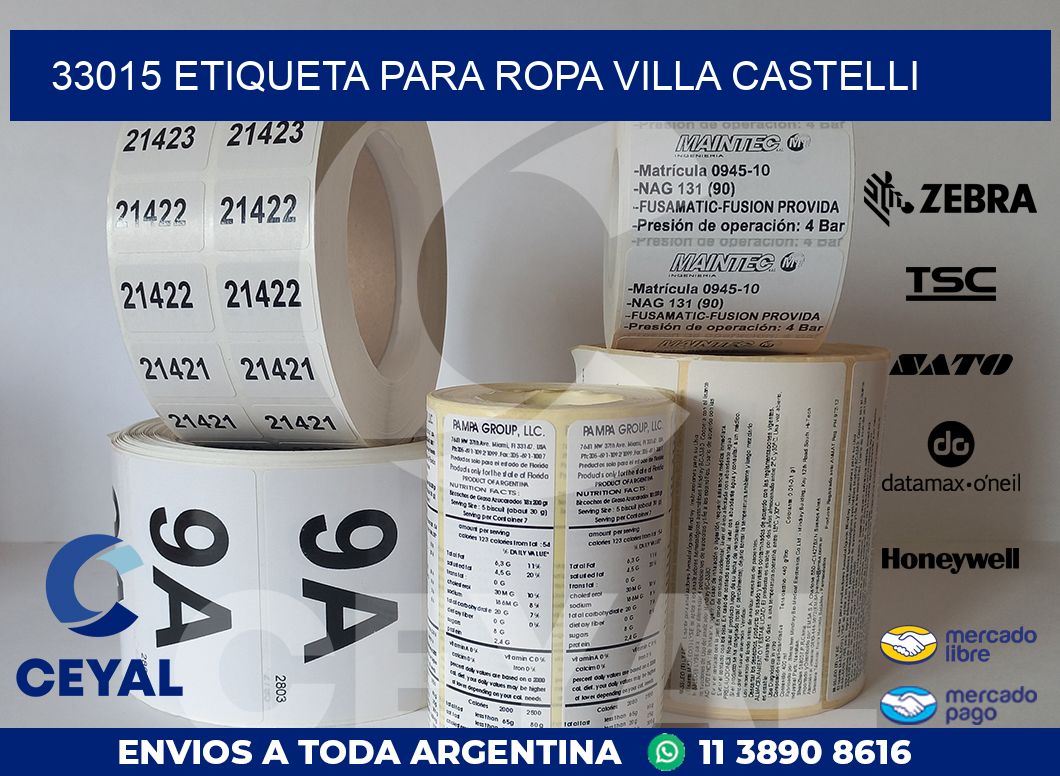 33015 ETIQUETA PARA ROPA VILLA CASTELLI