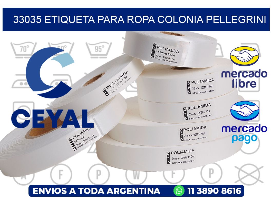 33035 ETIQUETA PARA ROPA COLONIA PELLEGRINI