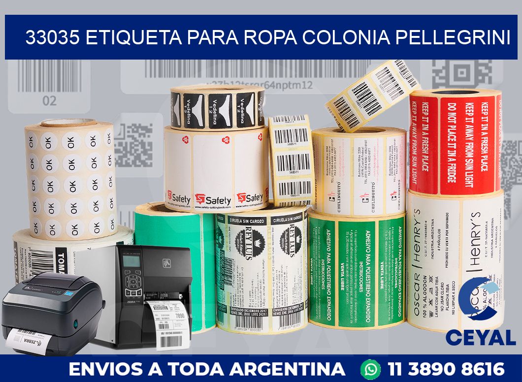 33035 ETIQUETA PARA ROPA COLONIA PELLEGRINI