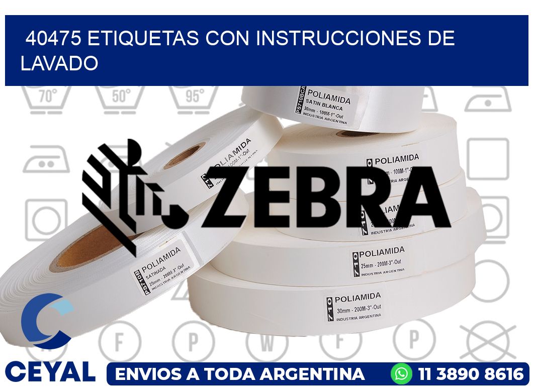 40475 ETIQUETAS CON INSTRUCCIONES DE LAVADO