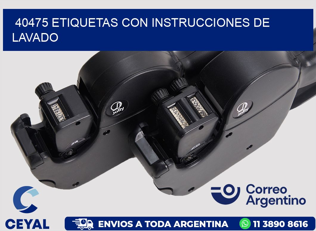 40475 ETIQUETAS CON INSTRUCCIONES DE LAVADO