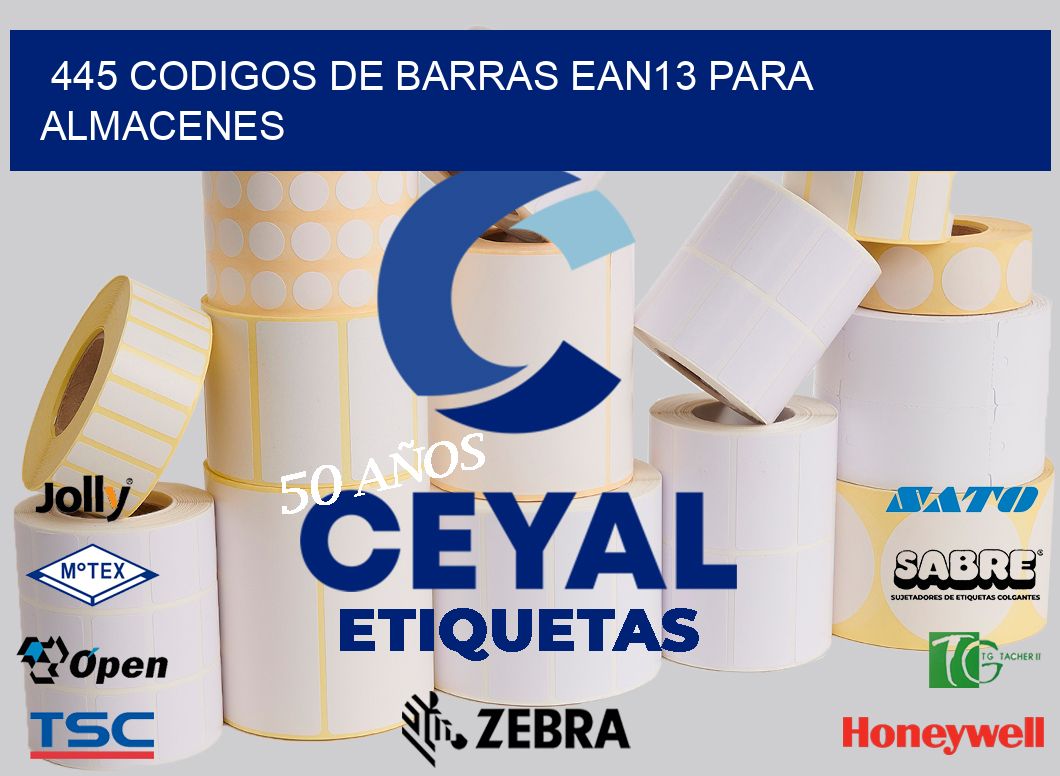 445 CODIGOS DE BARRAS EAN13 PARA ALMACENES