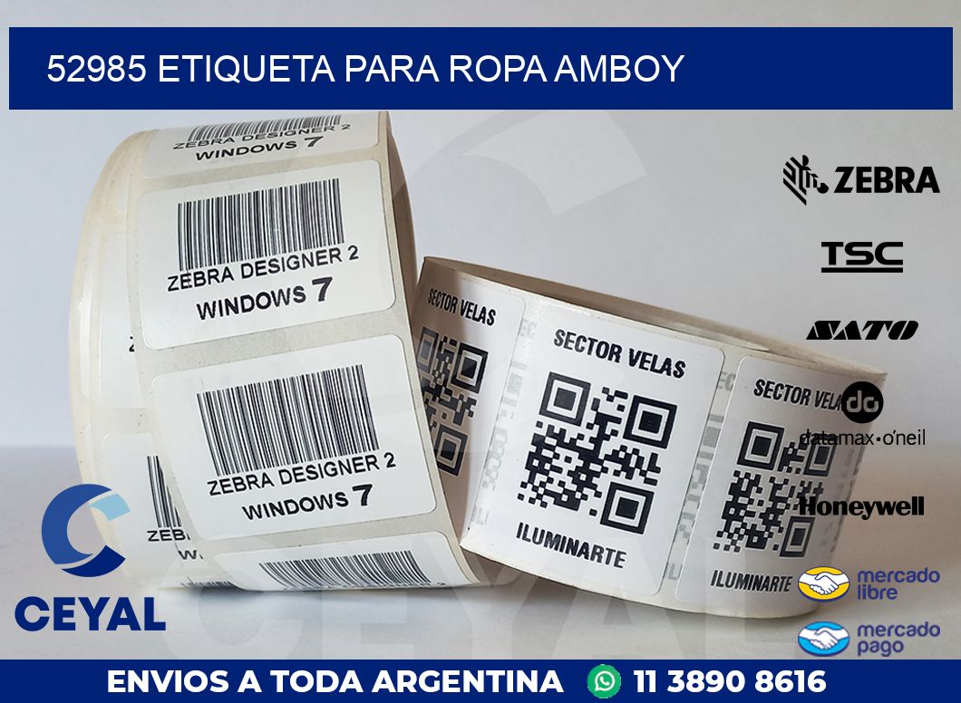 52985 ETIQUETA PARA ROPA AMBOY