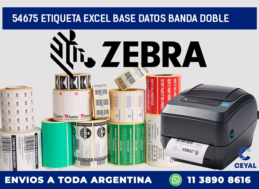 54675 etiqueta excel base datos banda doble