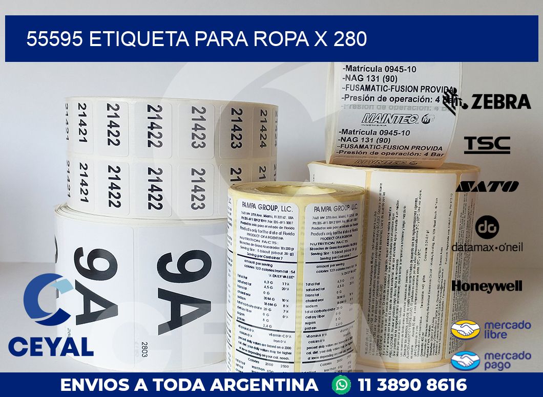 55595 ETIQUETA PARA ROPA X 280