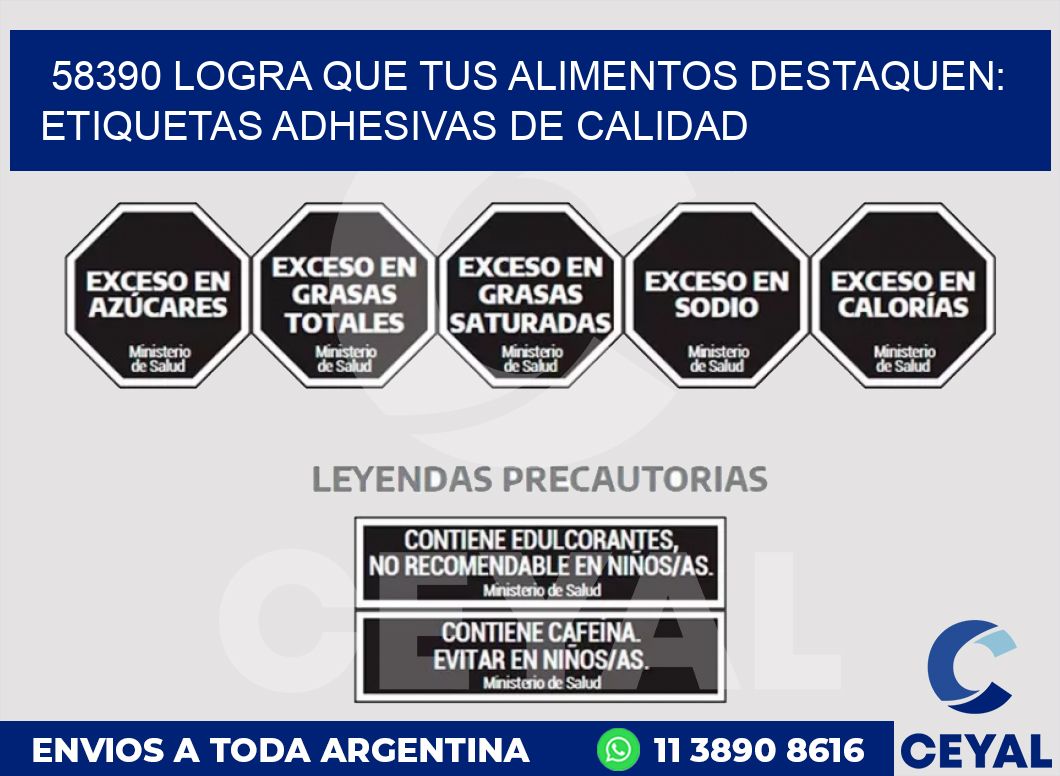 58390 LOGRA QUE TUS ALIMENTOS DESTAQUEN: ETIQUETAS ADHESIVAS DE CALIDAD