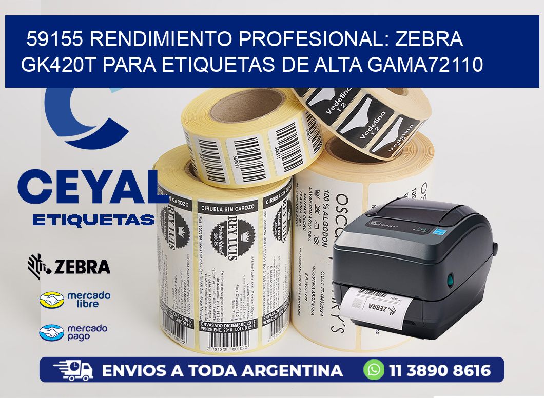 59155 Rendimiento Profesional: Zebra GK420T para Etiquetas de Alta Gama72110