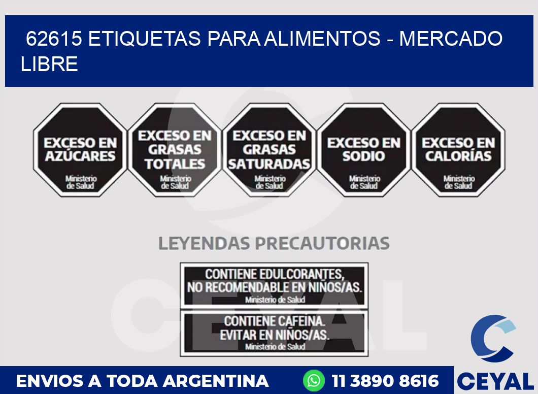 62615 ETIQUETAS PARA ALIMENTOS - MERCADO LIBRE