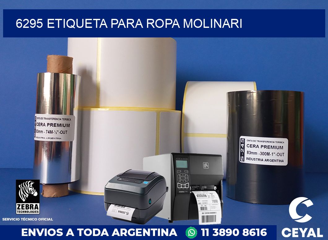 6295 ETIQUETA PARA ROPA MOLINARI