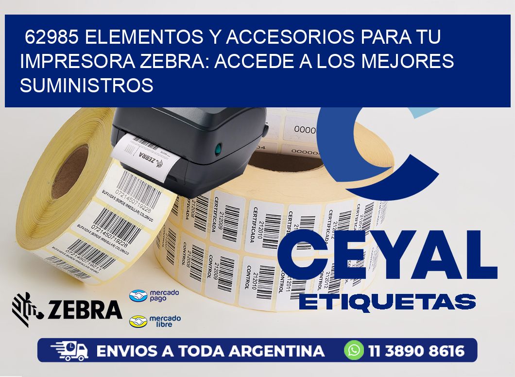 62985 ELEMENTOS Y ACCESORIOS PARA TU IMPRESORA ZEBRA: ACCEDE A LOS MEJORES SUMINISTROS