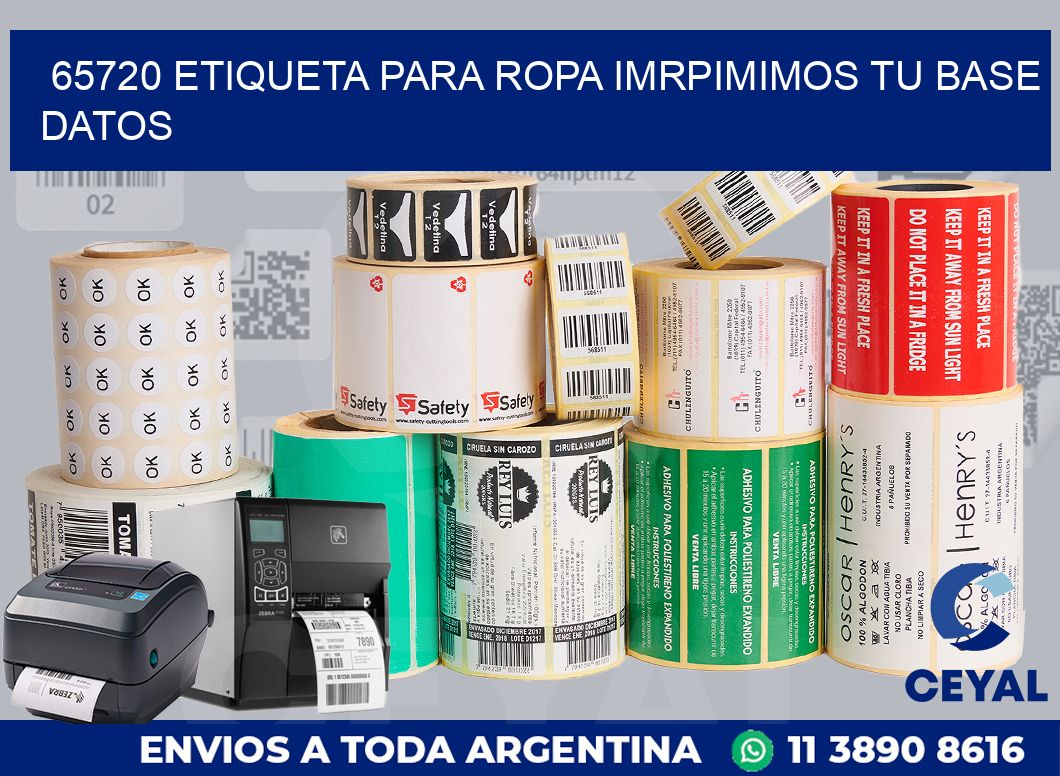 65720 ETIQUETA PARA ROPA IMRPIMIMOS TU BASE DATOS