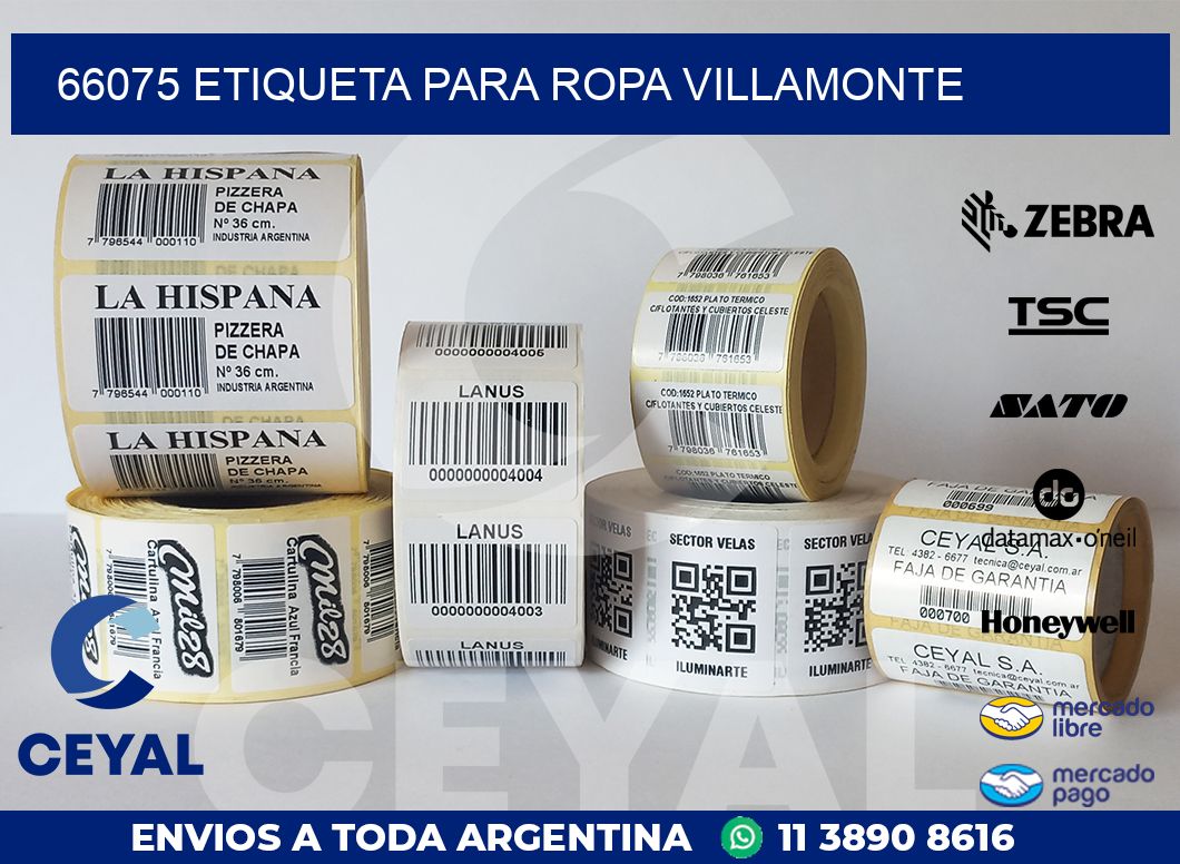 66075 ETIQUETA PARA ROPA VILLAMONTE