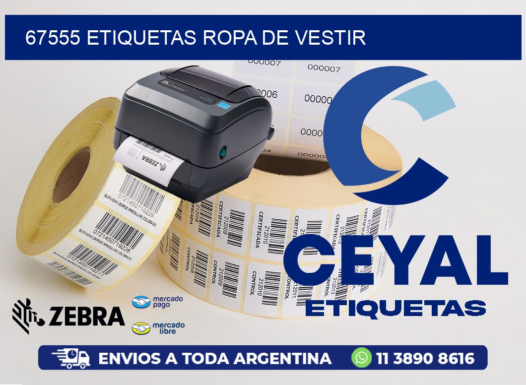 67555 etiquetas ropa de vestir