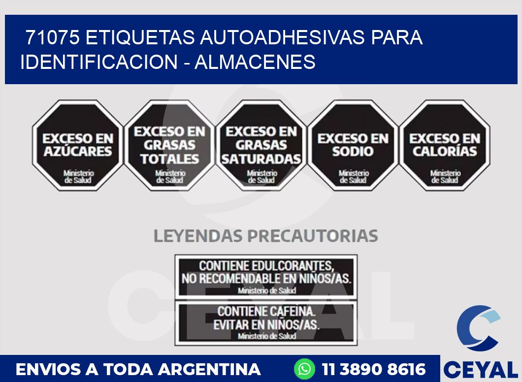 71075 ETIQUETAS AUTOADHESIVAS PARA IDENTIFICACION - ALMACENES