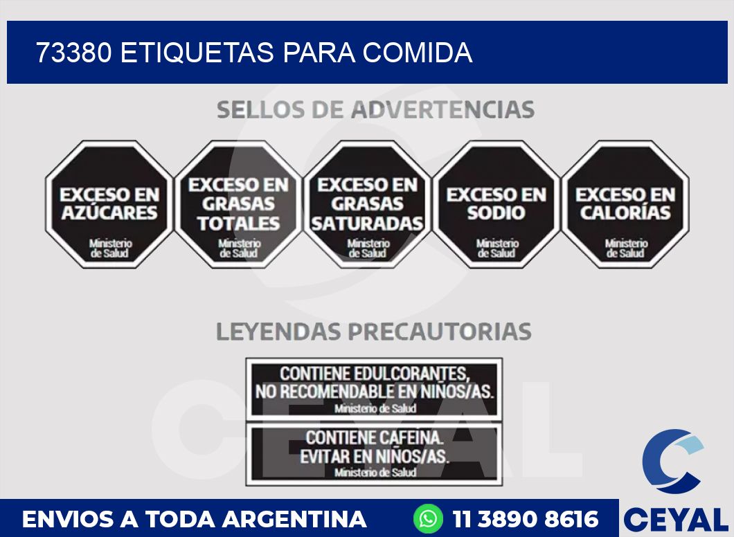 73380 ETIQUETAS PARA COMIDA
