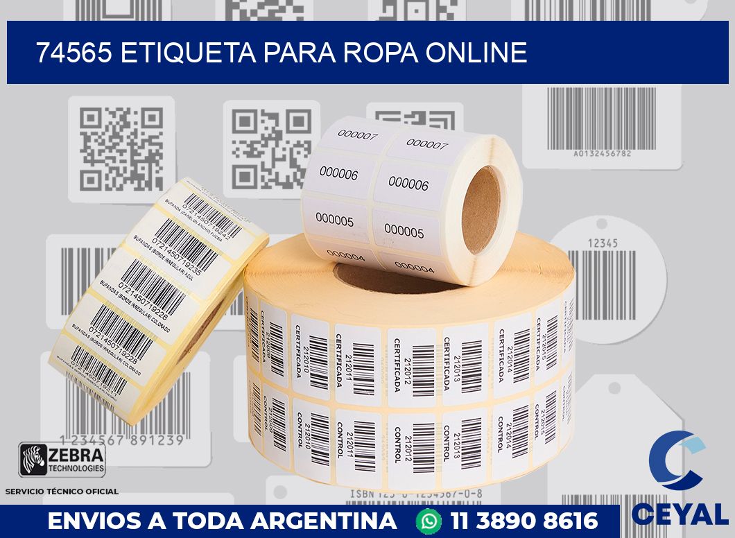 74565 ETIQUETA PARA ROPA ONLINE