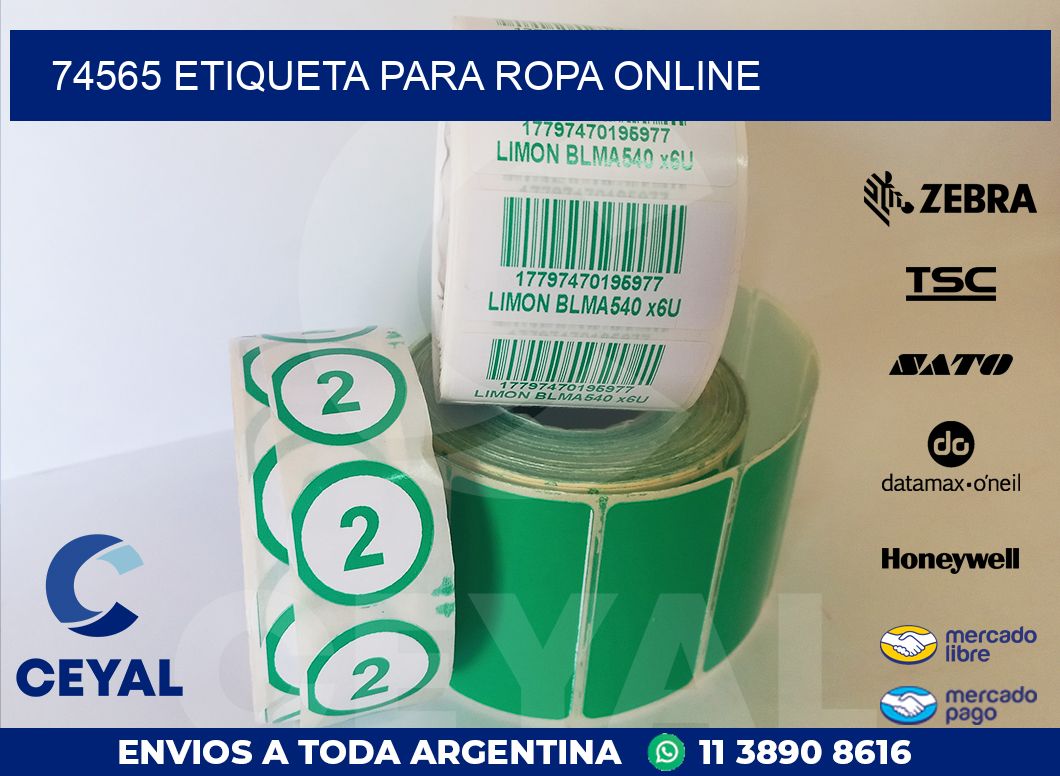 74565 ETIQUETA PARA ROPA ONLINE